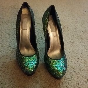 Rachel Roy green glitter pumps 7M